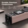 Pink 1U Smart UK PDU with 6 BS 1363 Sockets, USB-C PD 65W Fast Charging, Full Display Metering & Surge Protection