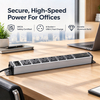 1U UK Rack PDU with 6 Power Outlets, 65W USB-C PD Fast Charger and Illuminated Switch