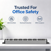 Silver 1U UK PDU with 5 BS 1363 Sockets, USB-C PD 30W Fast Charging, Surge Protection & Illuminated Circuit Breaker