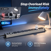 Silver 1U UK PDU with 7 BS 1363 Sockets, USB-C PD 30W Fast Charging, Digital Meter Display & Illuminated Circuit Breaker