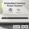 Recessed Desktop Power Outlet with USB Charging for Office Workstations & Conference Tables, 5 NEMA 5-15R Outlets, ETL Listed
