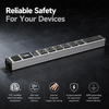 20A Aluminum Desktop PDU Power Strip with 6 Outlets, USB-C 65W Charger, Surge Protector, Digital Meter & ETL Listed