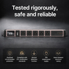 15A Pink Aluminum Desktop PDU Power Strip with 5 Outlets, USB-C USB Charging, Digital Meter and Circuit Breaker