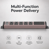 15A Aluminum Desktop PDU Power Strip with 5 Outlets, USB-C 65W Charger, Circuit Breaker and ETL Certification