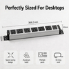 15A Silver Aluminum Desktop PDU Power Strip with 5 Outlets, USB Charging, Circuit Breaker and ETL Listed