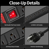 Industrial 1U PDU Power Distribution Unit, 15A with 12 NEMA 5-15R Outlets, Double Pole Switch & ETL Listed