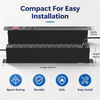 Black 1+1U UK PDU with 7 BS 1363 Sockets, USB-C PD 20W Charging & Overload Protection
