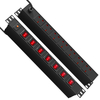 Black 1+1U UK PDU with 7 BS 1363 Sockets, Red Double-Pole Switches & Overload Protection