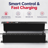Black 1+1U UK PDU with 7 BS 1363 Sockets, USB-C PD 30W Fast Charging & Digital Meter Display