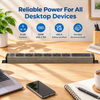 Wood-Grain 1U UK PDU with 5 BS 1363 Sockets, USB-C PD 30W Fast Charging, Surge Protection & Illuminated Circuit Breaker