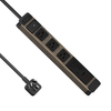 ETL Listed Portable Travel Power Strip with 3 Outlets, 30W USB-C Charging, Circuit Breaker Protection & Wood Grain Aluminum Housing