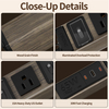 Portable Travel Power Strip with Wood Grain Aluminum Housing, 6 AC Outlets, 65W USB-C Fast Charging & ETL Certification