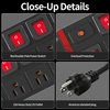15A 2U Rack PDU Power Strip with 10 NEMA 5-15R Outlets, Master Switch, Overload Protection & ETL Listed