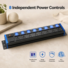 15A 2U Rack Mount PDU with 8 NEMA 5-15R Outlets, Surge Protection, Double Pole Master Switch, Overload Protection & ETL Listed