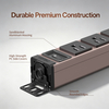 Pink Aluminum Desktop PDU Power Strip with Circuit Breaker, 5 Outlets, NEMA 5-15P to 5-15R, 1U, ETL Listed