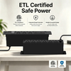 Aluminum Embedded Desktop Power Distribution Unit with 9 NEMA 5-15R Outlets, USB Charger & Overload Protection