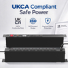 Black 1+1U UK PDU with 7 BS 1363 Sockets, USB-C PD 65W Fast Charging & Digital Meter Display