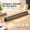 Wood-Grain 1U UK PDU with 5 BS 1363 Sockets, USB-C PD 30W Fast Charging, Surge Protection & Illuminated Circuit Breaker