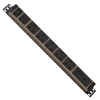 1U Wood-Grain Aluminum UK PDU with 5 BS 1363 Sockets, USB-C PD 30W Charging, Surge Protection & Illuminated Circuit Breaker