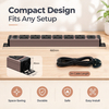 Pink 1U UK PDU with 6 BS 1363 Sockets, USB-C PD 20W Fast Charging & Illuminated Circuit Breaker