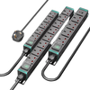 UK 1U Aluminium PDU Power Strip with 4 BS 1363 UK Sockets, Green Double-Pole Switch, UKCA Compliant