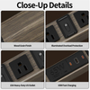 Portable Travel Power Strip with CEE 7/7 Plug, Wood Grain Aluminum Housing, 6 AC Outlets, 65W Type-C Fast Charging & ETL Certified