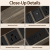 Premium Aluminum Travel PDU Power Strip with Wood Grain Finish, 3 Outlets, 30W USB-C Fast Charging, Circuit Protection & ETL Listed