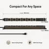Portable Travel Power Strip with Wood Grain Aluminum Housing, 6 AC Outlets, 65W USB-C Fast Charging & ETL Certification