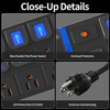 15A 2U Aluminum Rack PDU with 10 NEMA 5-15R Outlets, Blue Master Switch, Overload Protection & ETL Certification