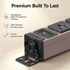 Pink Aluminum Desktop PDU Power Strip 15A with USB-C & USB Charging, Circuit Breaker Protection and ETL Listed