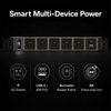 Wood Grain Aluminum PDU Power Strip with Circuit Breaker, 5 Outlets, ETL Listed