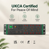 2U UK Power Distribution Unit with 6 BS 1363 Outlets, USB-C PD 65W Charging, Surge Protection & Overload Protection