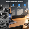 Black 1+1U UK PDU with 7 BS 1363 Sockets, USB-C PD 65W Fast Charging & Digital Meter Display