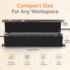 Black 1+1U UK PDU with 7 BS 1363 Sockets, USB-C PD 30W Fast Charging & Digital Meter Display