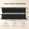 1+1U CN Series UK PDU with 7 BS 1363 Sockets, Red Double-Pole Switch, USB-C PD 30W & Surge Protection