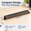 Wood-Grain 1U UK PDU with 6 BS 1363 Sockets, USB-C PD 20W Fast Charging & Illuminated Circuit Breaker