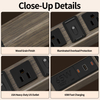15A Wood Grain Aluminum Desktop PDU Power Strip with 6 NEMA 5-15R Outlets, 65W USB-C Charging & Circuit Breaker