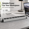 15A Aluminum Desktop PDU Power Strip with 5 Outlets, USB-C 65W Charger, Circuit Breaker and ETL Listed