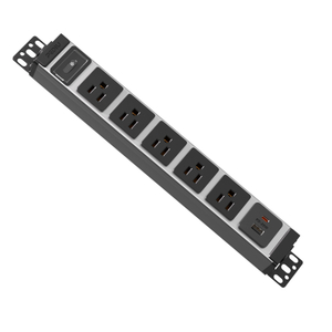 15A Silver Aluminum Desktop PDU Power Strip with 5 Outlets, USB Charging, Circuit Breaker and ETL Listed