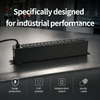 Industrial Grade 1+1U Rack PDU with 9 NEMA 5-15R Outlets, Surge Protective Device & ETL Listed