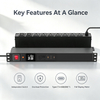 15A 1+1U Smart Rack PDU with 7 NEMA 5-15R & 2 C13 Outlets, USB-C 65W Charging, Digital Meter Display and ETL Listed