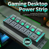 PEDIU 2U Aluminum Switched PDU Power Strip, 6 NEMA 5-15R Outlets, 15A 125V, ETL Listed, Desktop & Home Office Power Distribution Unit