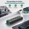 2U UK Power Distribution Unit with 6 BS 1363 Outlets, USB-C PD 65W Charging, Surge Protection & Overload Protection