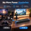 Blue Power Series 2U UK PDU with 6 BS 1363 Sockets, USB-C PD 65W Fast Charging, Digital Meter Display, Filtered Surge Protection & Overload Protection