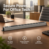 Silver 1U UK PDU with 6 BS 1363 Sockets, USB-C PD 65W Fast Charging, Digital Meter Display & Filtered Surge Protection