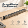 Wood-Grain 1U UK PDU with 7 BS 1363 Sockets, USB-C PD 30W Charging, Digital Meter Display & Illuminated Circuit Breaker