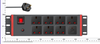 2U UK PDU with 7 BS 1363 Outlets, 20W USB-C PD Fast Charging & Red Double-Pole Switch