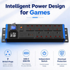 Blue Power Series 2U UK PDU with 7 BS 1363 Sockets, USB-C PD 30W Fast Charging, Digital Power Meter & Overload Protection