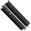 Black 1+1U UK PDU with 7 BS 1363 Sockets, USB-C PD 30W Fast Charging & Digital Meter Display