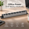 Silver 1U UK PDU with 5 BS 1363 Sockets, USB-C PD 30W Fast Charging, Surge Protection & Illuminated Circuit Breaker